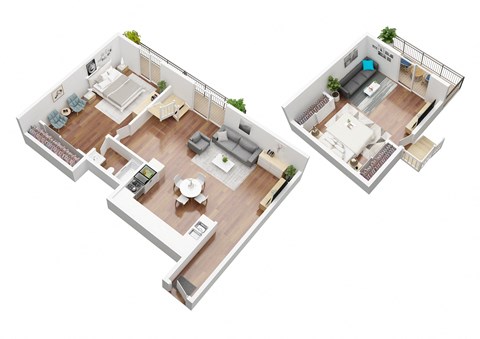 Floor plan for 1 bed, 1 bath, 795 sqft